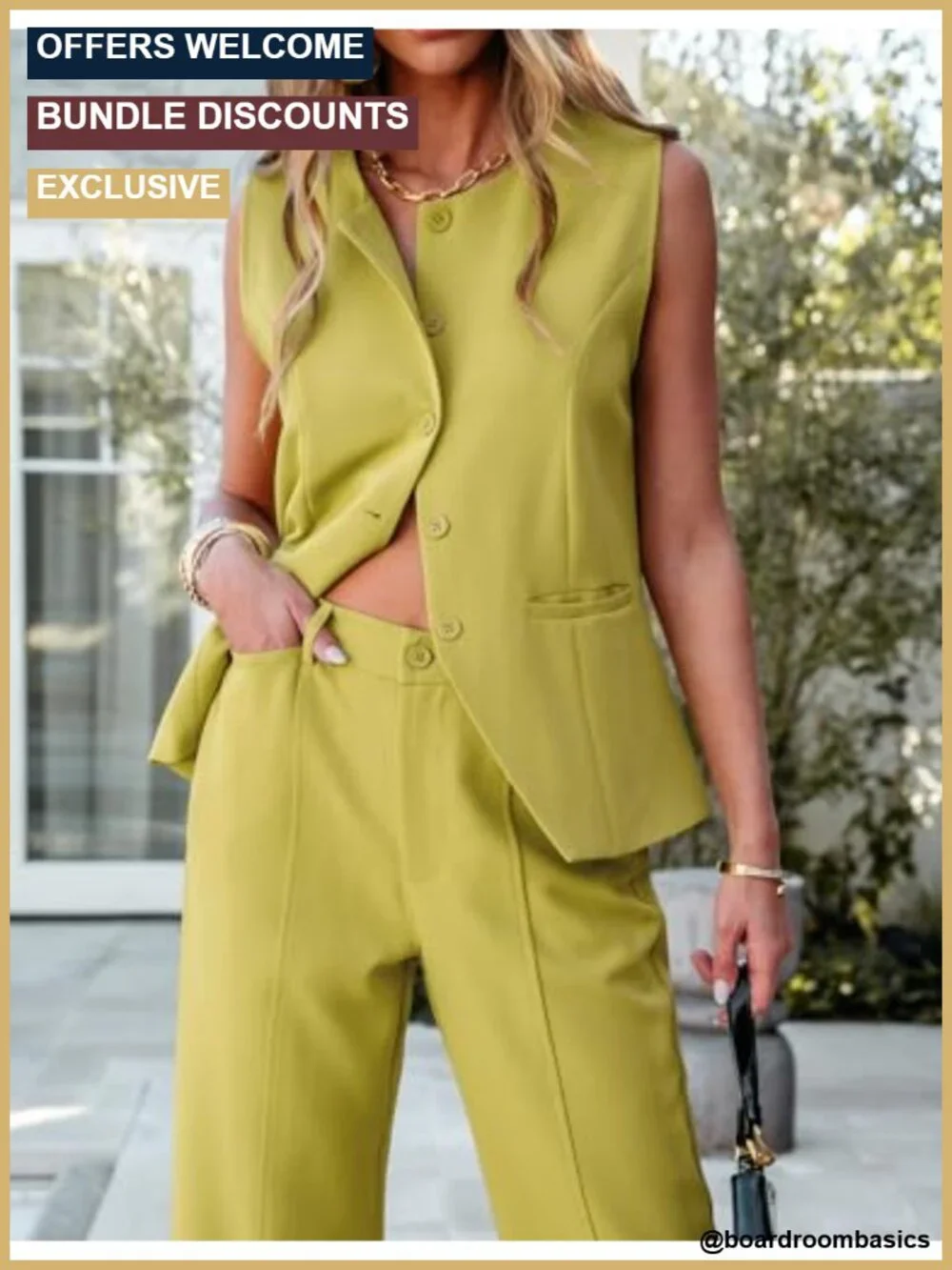 Vest Pantsuit 2 Piece Business Casual Work Outfit Women